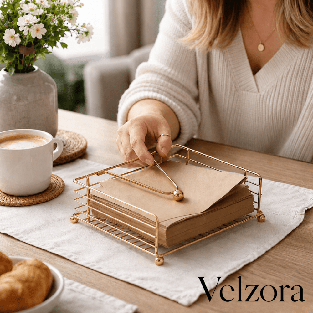 Velzora - Porte-serviettes de table en fer au design épuré | Velzora
