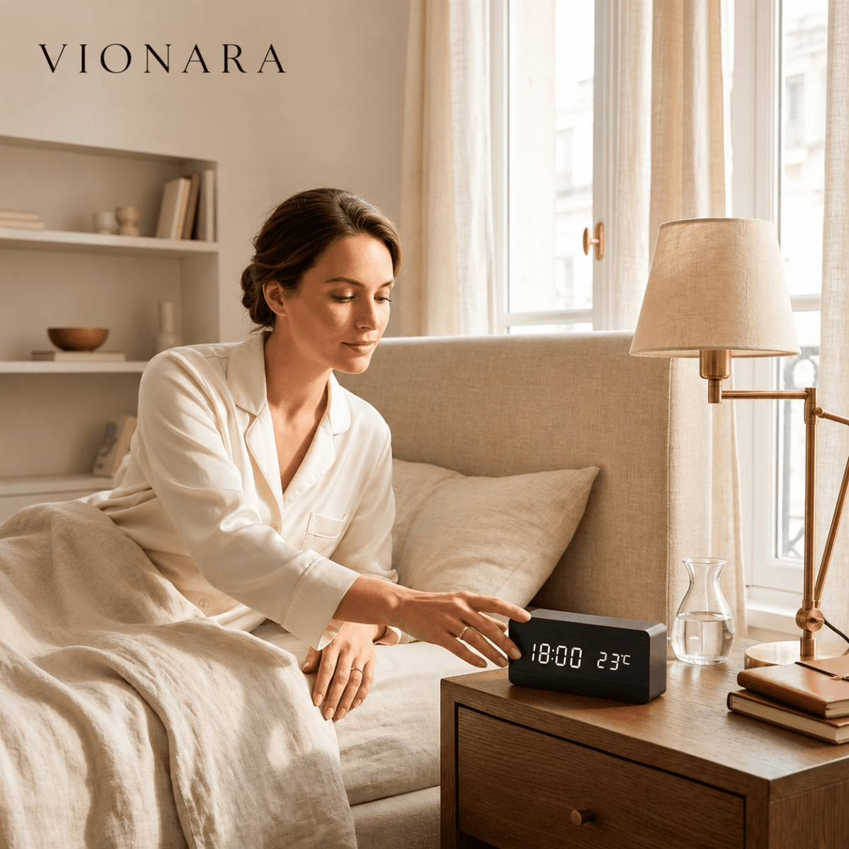 Velzora - Réveil décoratif en bois avec affichage LED intégré | Velzora