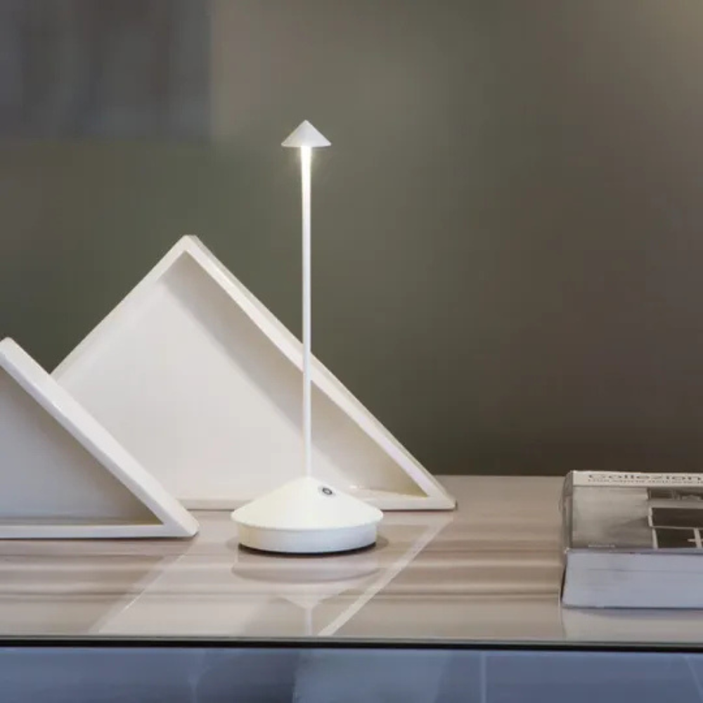 Brushed Aluminum Cordless LED Table Lamp | Velzora