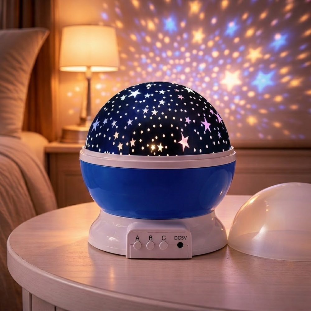 Rotating mood projector lamp with multi-colored starry sky | Velzora
