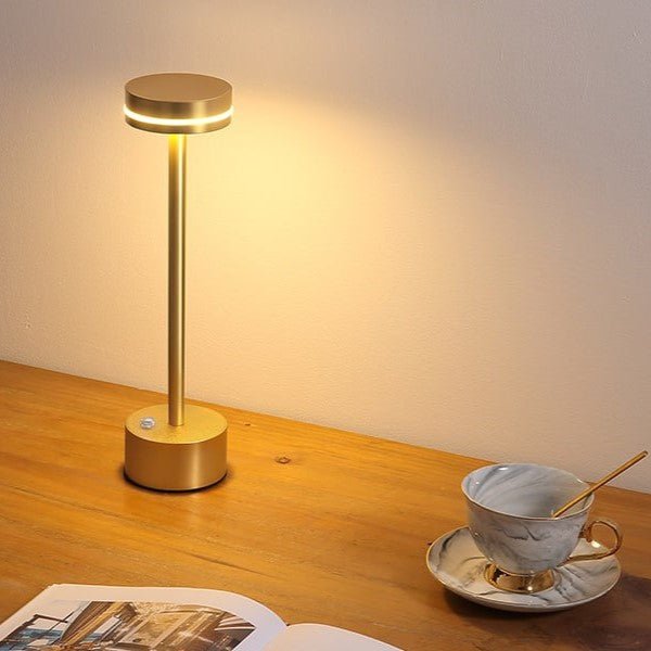 Velzora - Lampe de table aluminium rechargeable, intensité réglable | Velzora