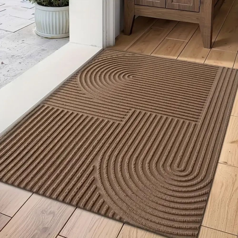 Velzora - Paillasson absorbant à lignes courbes en microfibre | Velzora