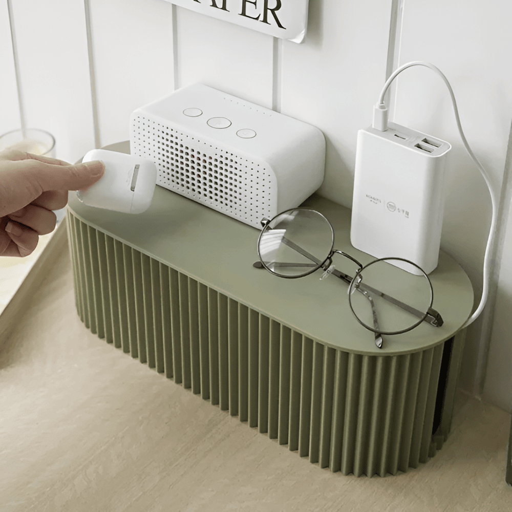 Velzora - Boîte de rangement pour câbles en plastique nervuré minimaliste | Velzora