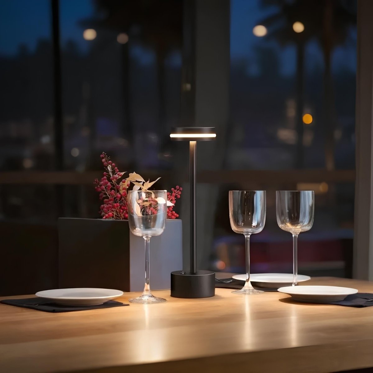 Velzora - Lampe de table aluminium rechargeable, intensité réglable | Velzora
