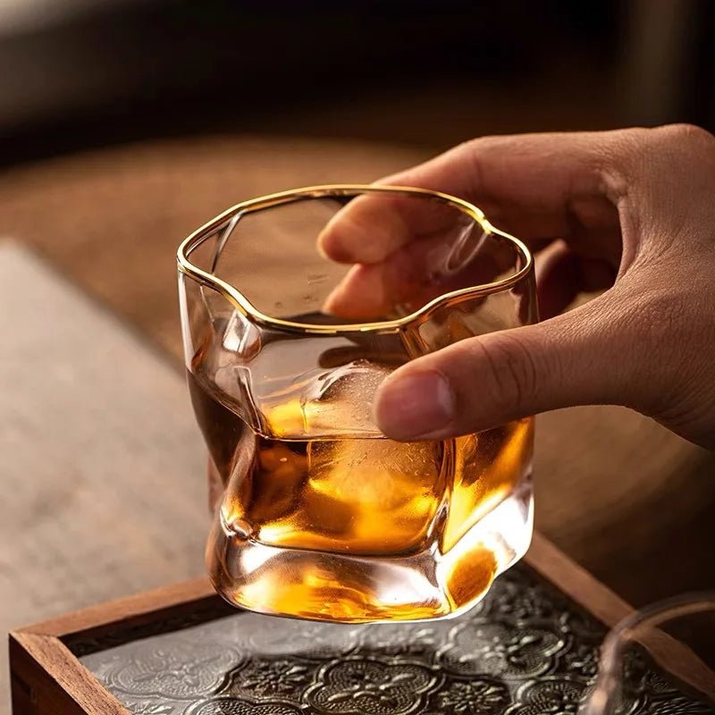Velzora - Verres à whisky en verre texturé soufflé à la main | Velzora