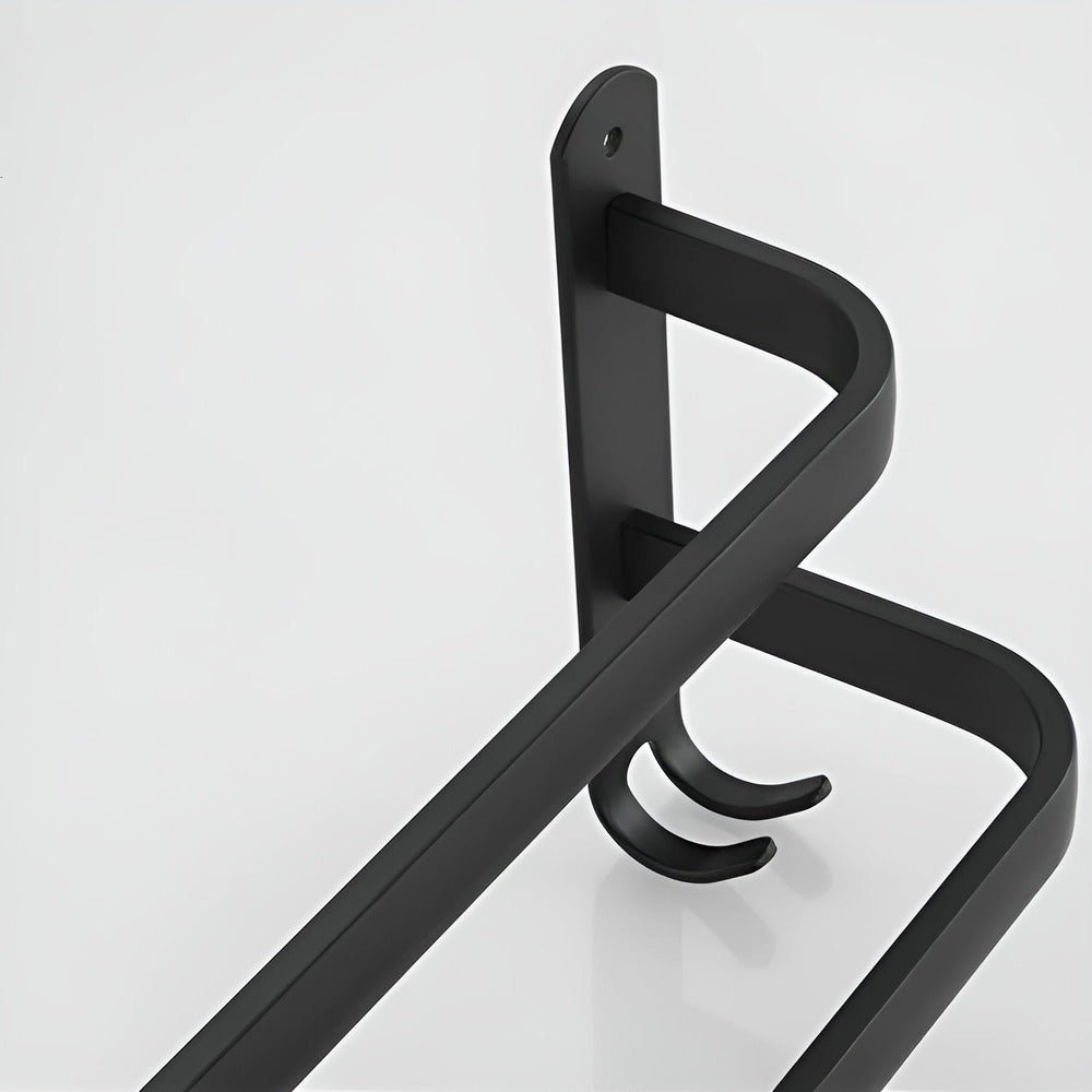 Velzora - Porte-serviettes mural en aluminium noir à design gain de place | Velzora