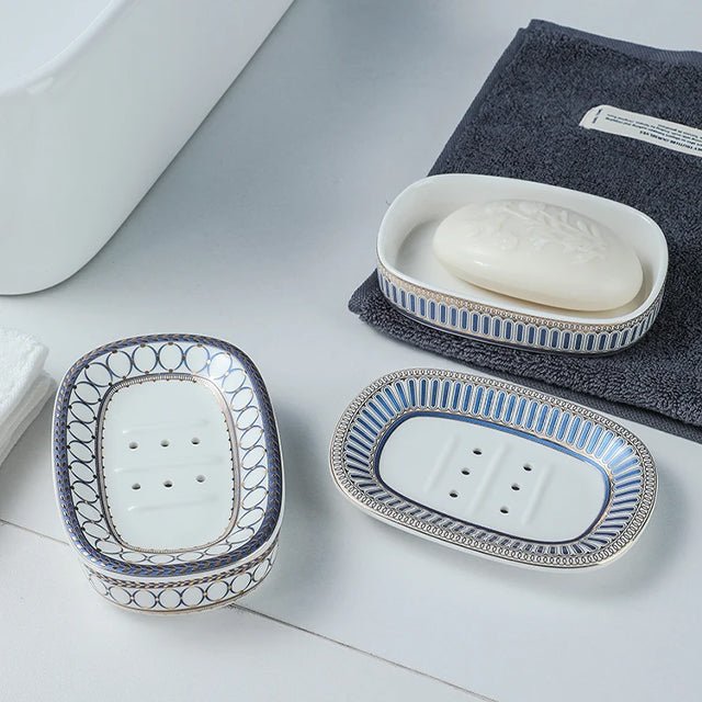 Velzora - Porte-savon décoratif en céramique style Art Déco | Velzora