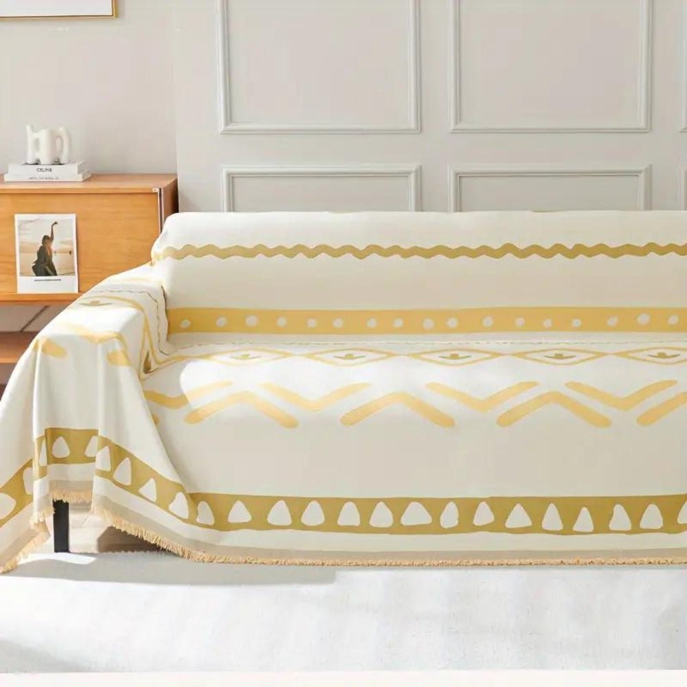 Velzora - Housse de canapé réversible en chenille – Motif bohème texturé | Velzora