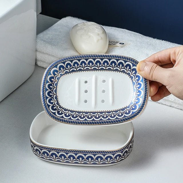 Velzora - Porte-savon décoratif en céramique style Art Déco | Velzora
