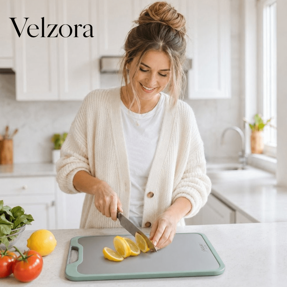 Velzora - Planche à découper double-face inox antibactérienne | Velzora