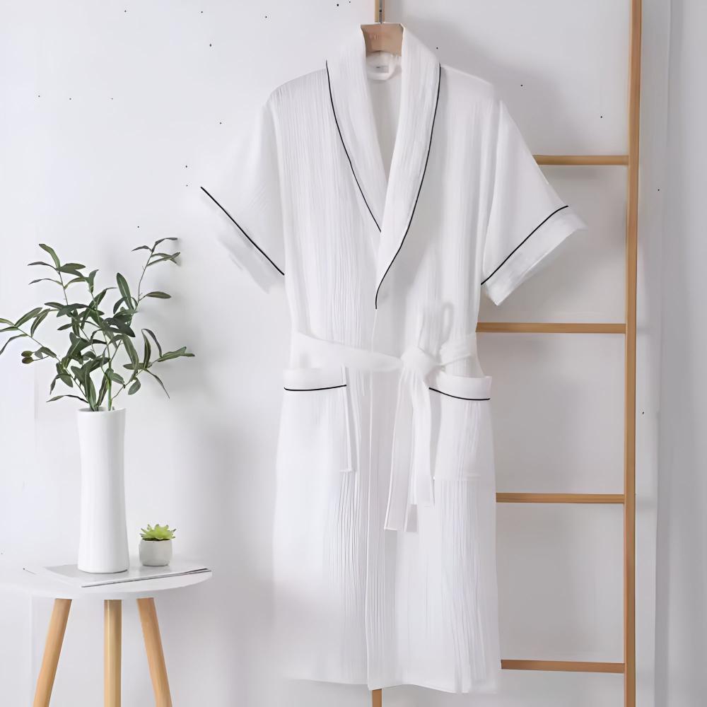 Velzora - Peignoir de bain en coton léger à manches courtes | Velzora