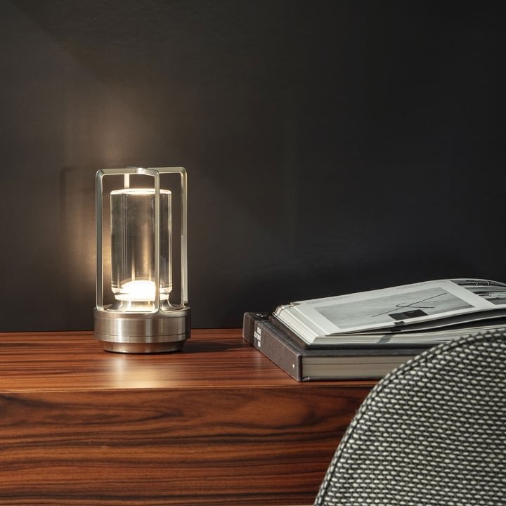Velzora - Lampe de table dimmable en cristal et métal texturé | Velzora