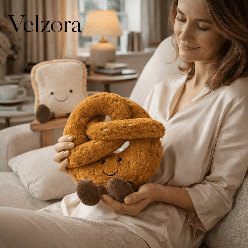 Velzora - Peluche décorative moelleuse forme croissant | Velzora