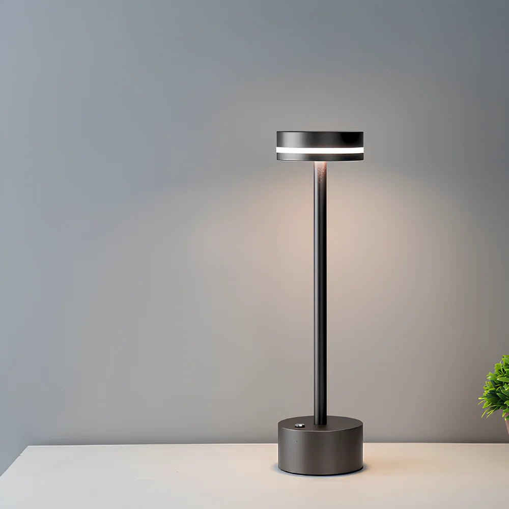 Velzora - Lampe de table aluminium rechargeable, intensité réglable | Velzora