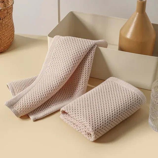 Velzora - Lot de 6 torchons en coton gaufré – Tissage absorbant texturé | Velzora