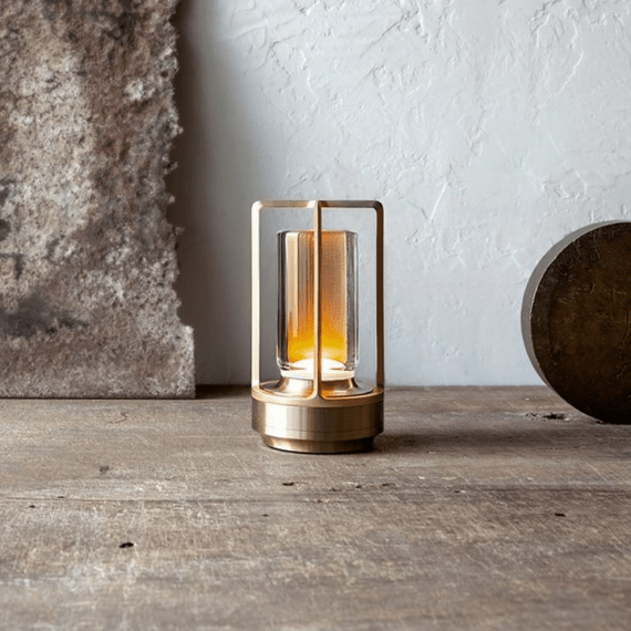 Velzora - Lampe de table dimmable en cristal et métal texturé | Velzora