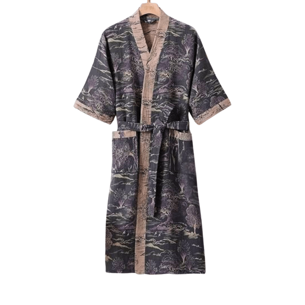 Velzora - Peignoir kimono en coton léger à double gaze | Velzora
