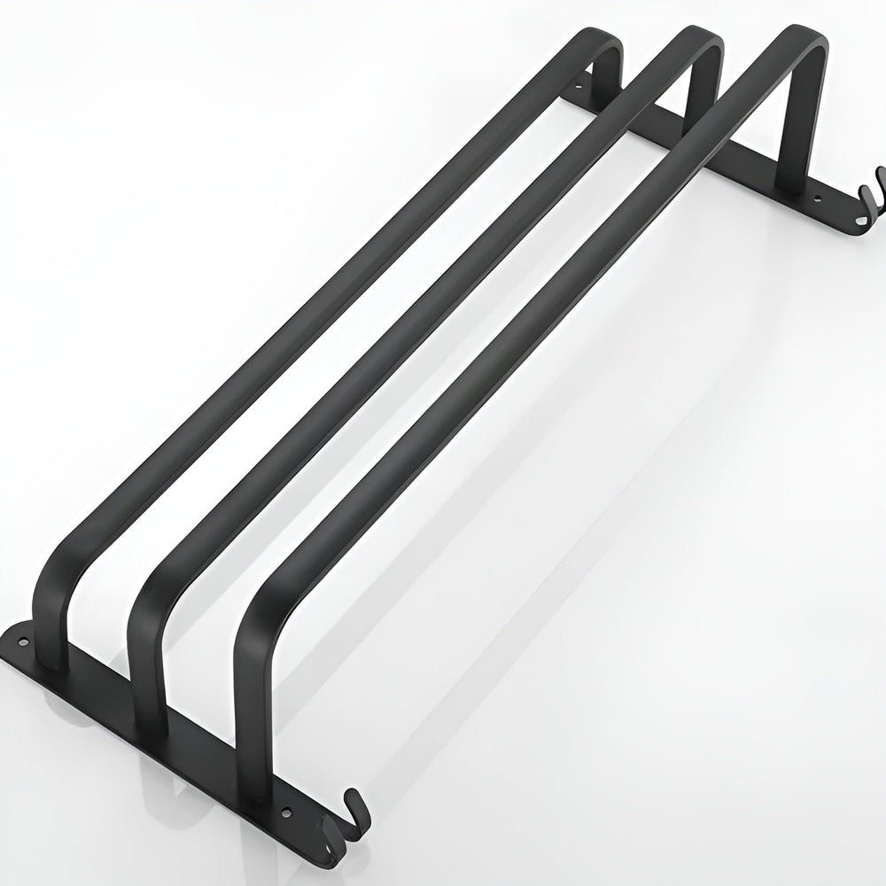 Velzora - Porte-serviettes mural en aluminium noir à design gain de place | Velzora