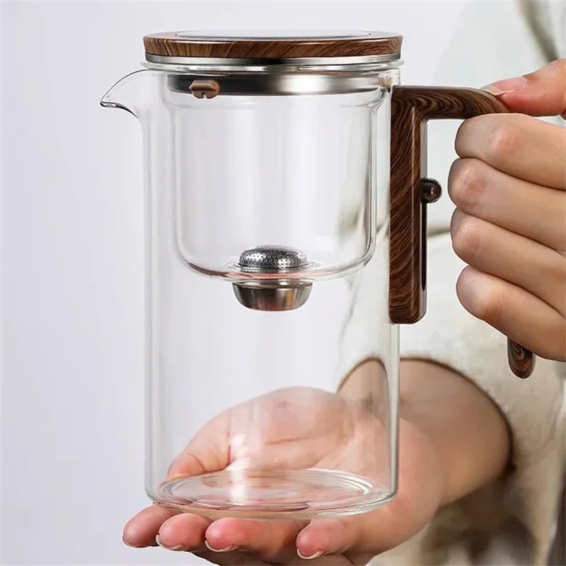 Velzora - Théière en verre borosilicaté – Infuseur acier et poignée bois | Velzora