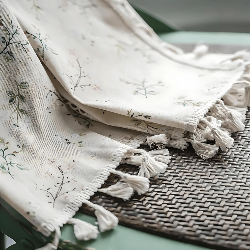 Velzora - Rideau en dentelle florale semi-occultant patchwork