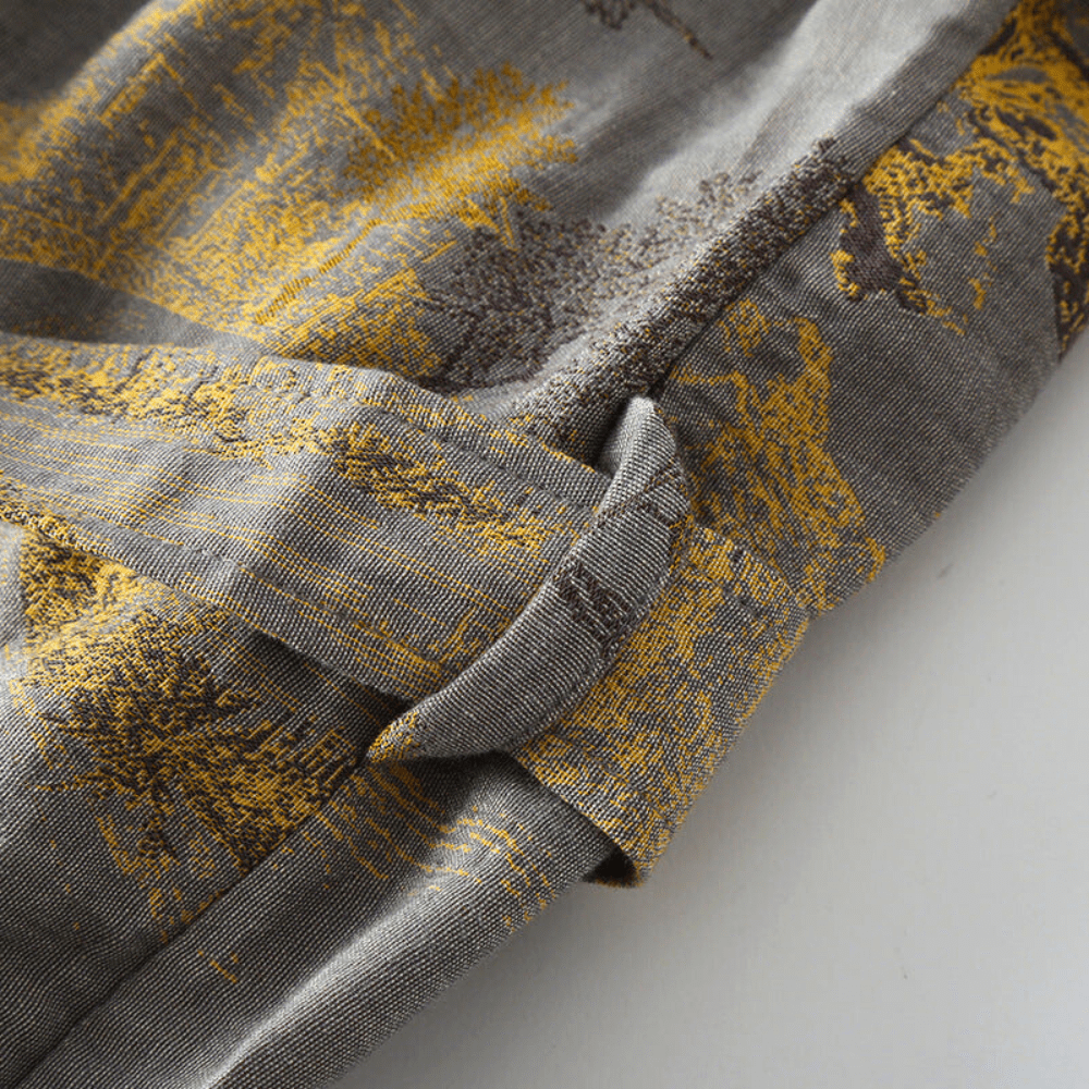 Velzora - Peignoir kimono en coton gaufré naturel à coupe ample | Velzora