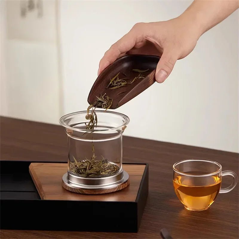 Velzora - Théière en verre borosilicaté – Infuseur acier et poignée bois | Velzora