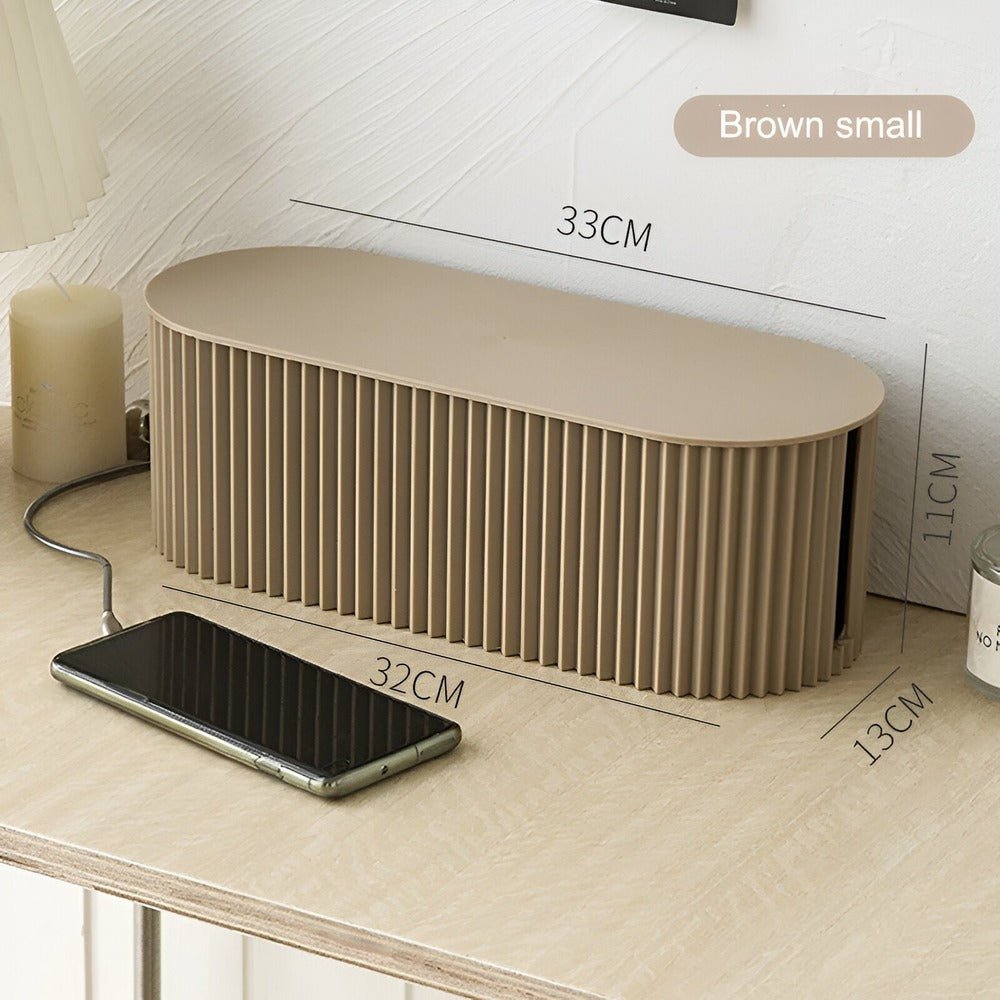 Velzora - Boîte de rangement pour câbles en plastique nervuré minimaliste | Velzora