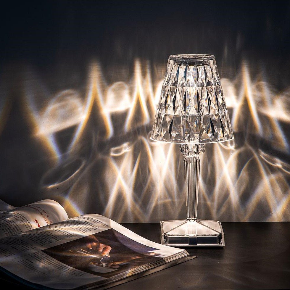 Velzora - Lampe de table en cristal acrylique texturé | Velzora