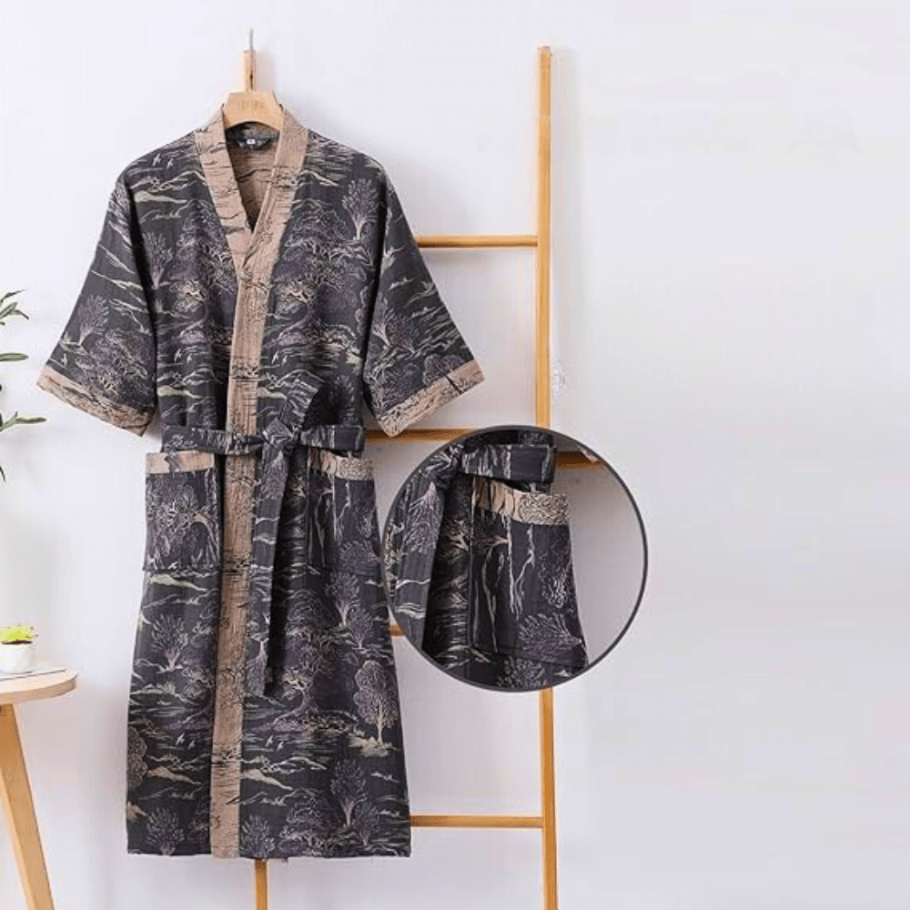 Velzora - Peignoir kimono en coton léger à double gaze | Velzora