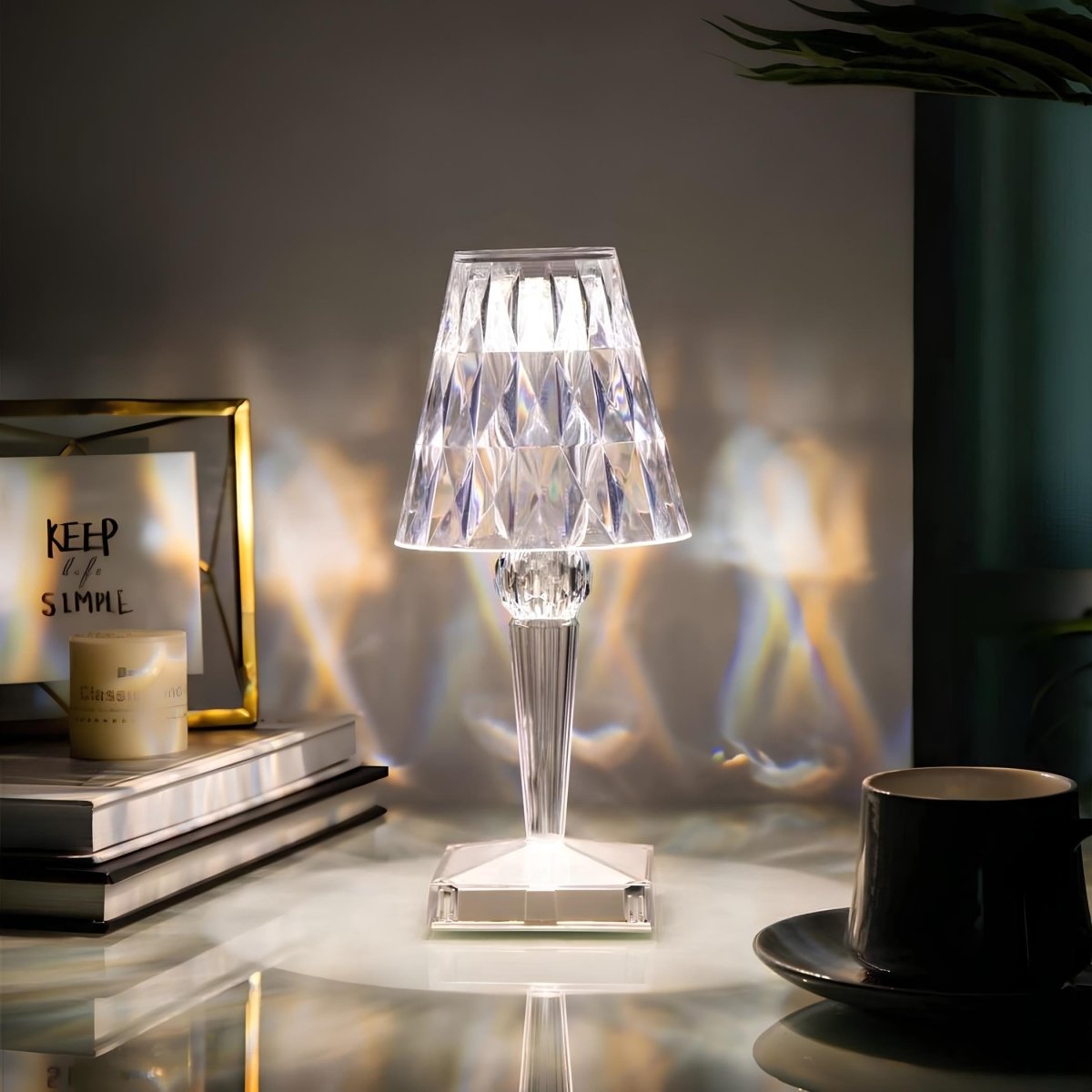 Velzora - Lampe de table en cristal acrylique texturé | Velzora