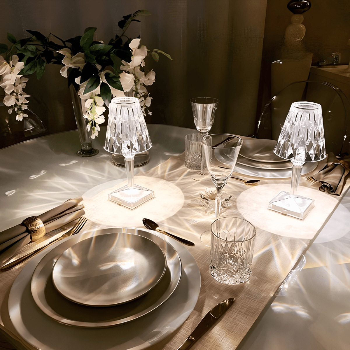 Velzora - Lampe de table en cristal acrylique texturé | Velzora