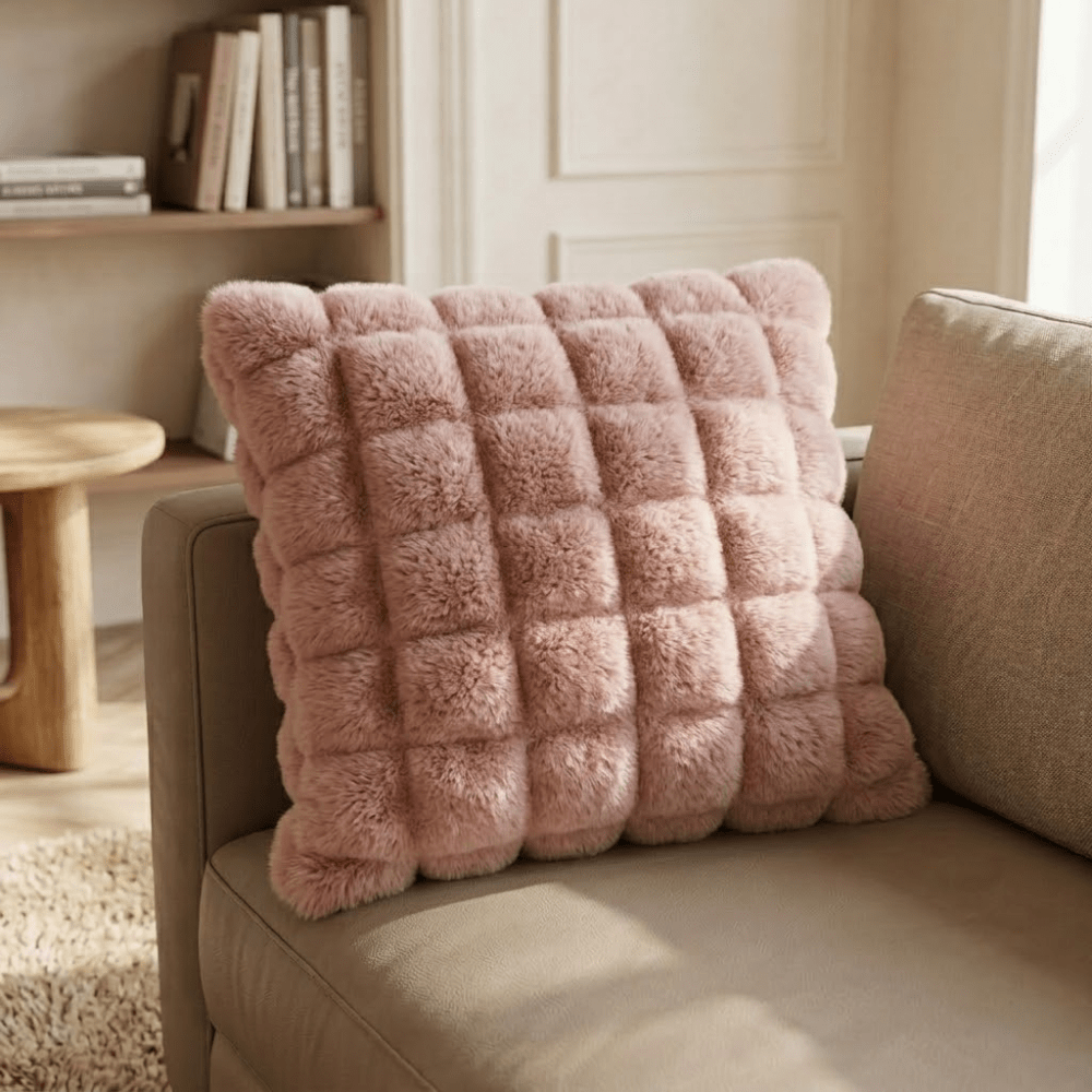 Velzora - Housse de coussin décoratif en fausse fourrure douce