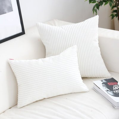 Velzora - Housse de coussin en velours côtelé doux et texturé | Velzora