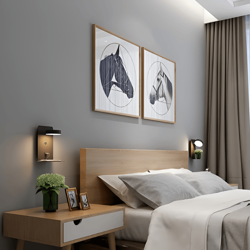 Velzora - Applique murale LED en aluminium avec étagère et port USB | Velzora