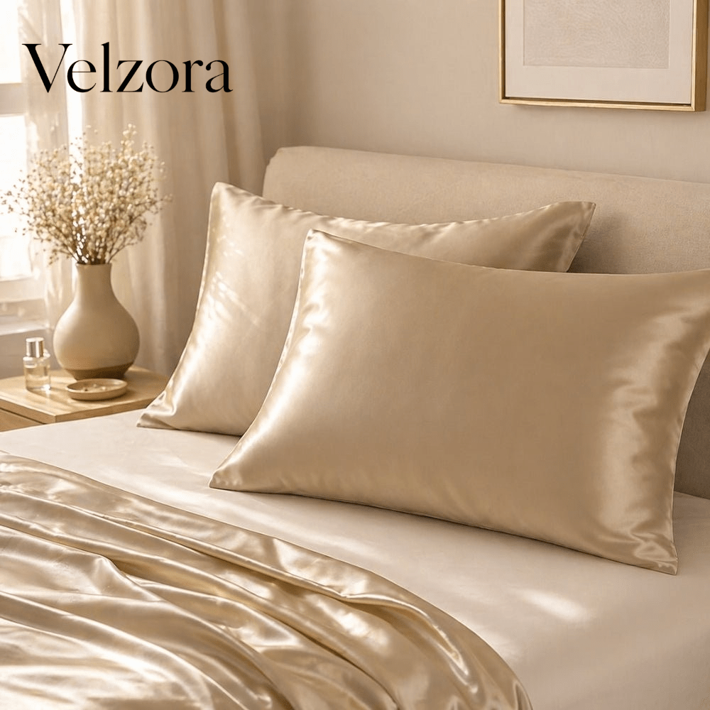 Velzora - Taies d’oreiller en soie naturelle, lot de 2 | Velzora