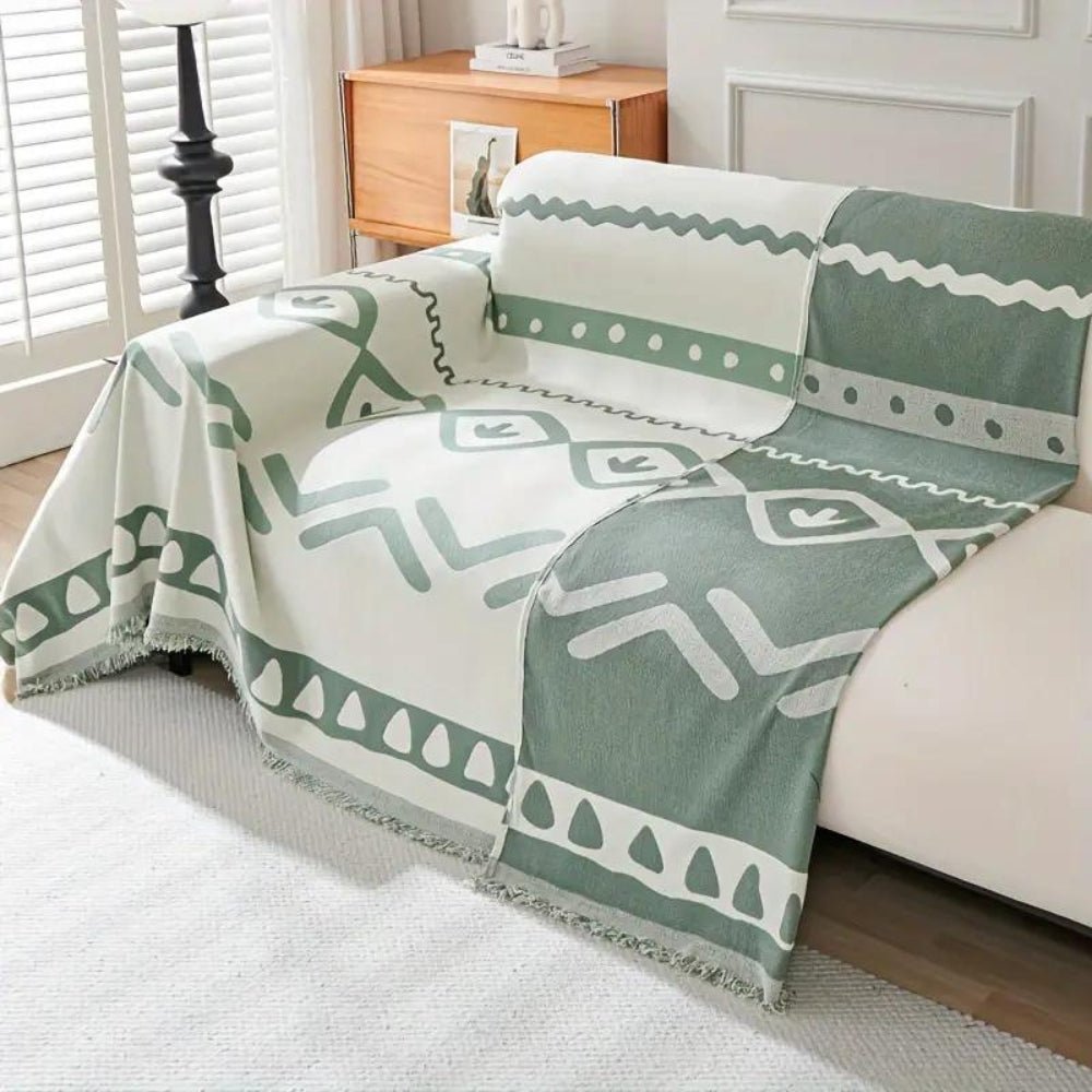 Velzora - Housse de canapé réversible en chenille – Motif bohème texturé | Velzora