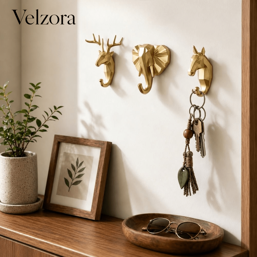 Velzora - Patère murale décorative en résine – Design géométrique animalier | Velzora