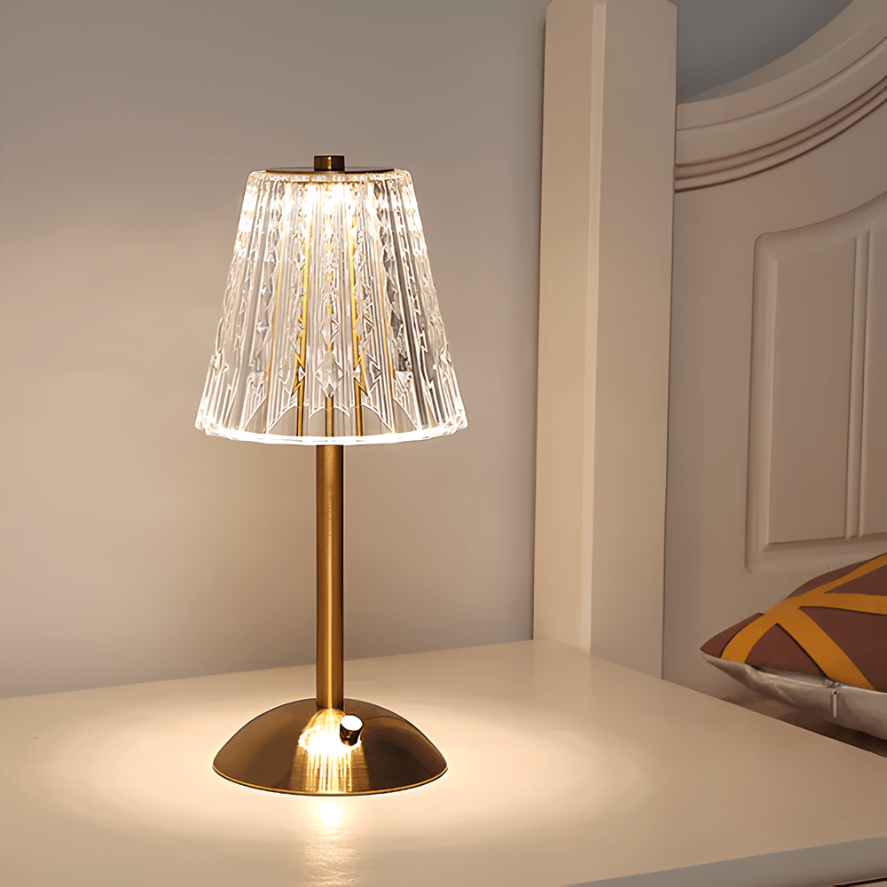 Velzora - Lampe de table cristalline en aluminium brossé | Velzora
