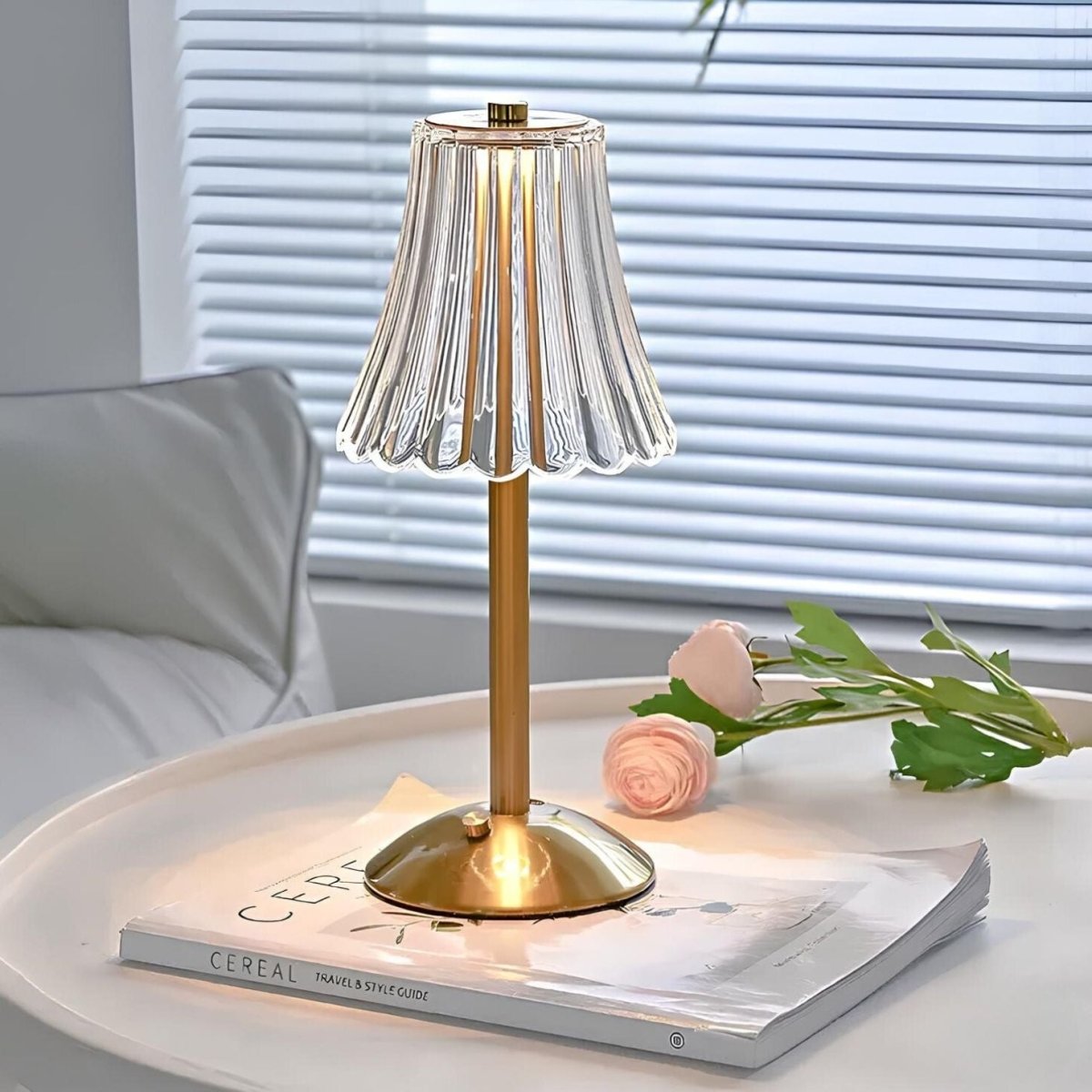 Velzora - Lampe de table cristalline en aluminium brossé | Velzora
