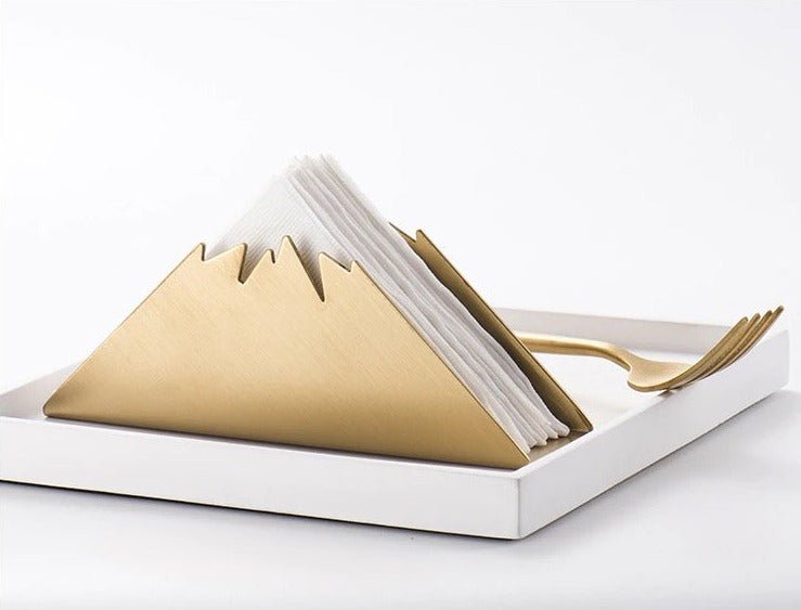 Velzora - Porte-serviettes de table en acier doré au design sculptural | Velzora