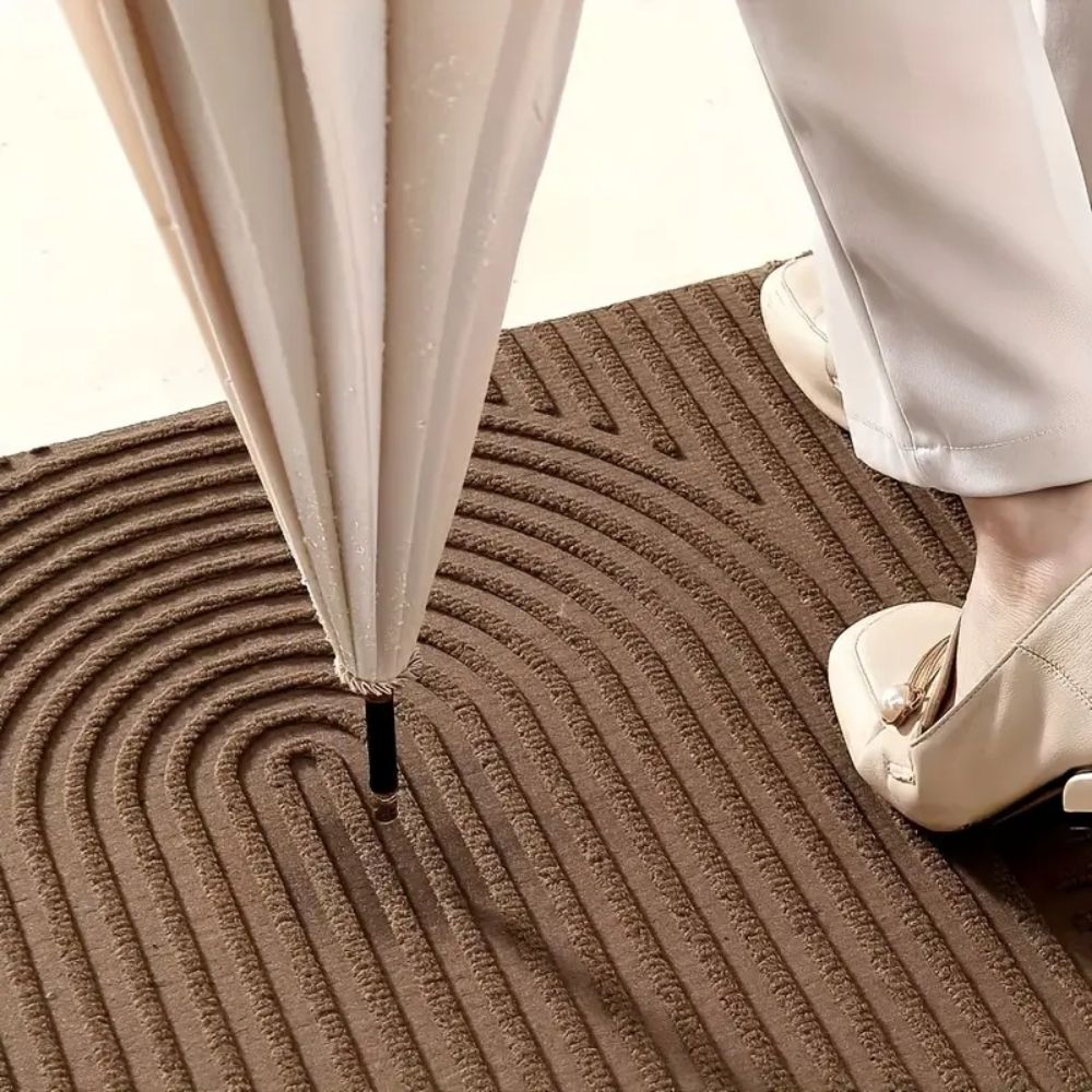 Velzora - Paillasson absorbant à lignes courbes en microfibre | Velzora