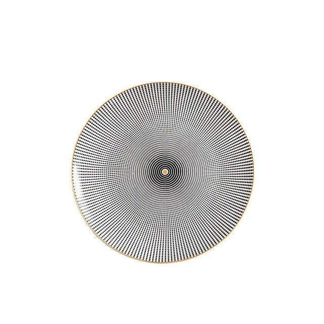 Velzora - Assiette en céramique ronde à motifs abstraits | Velzora