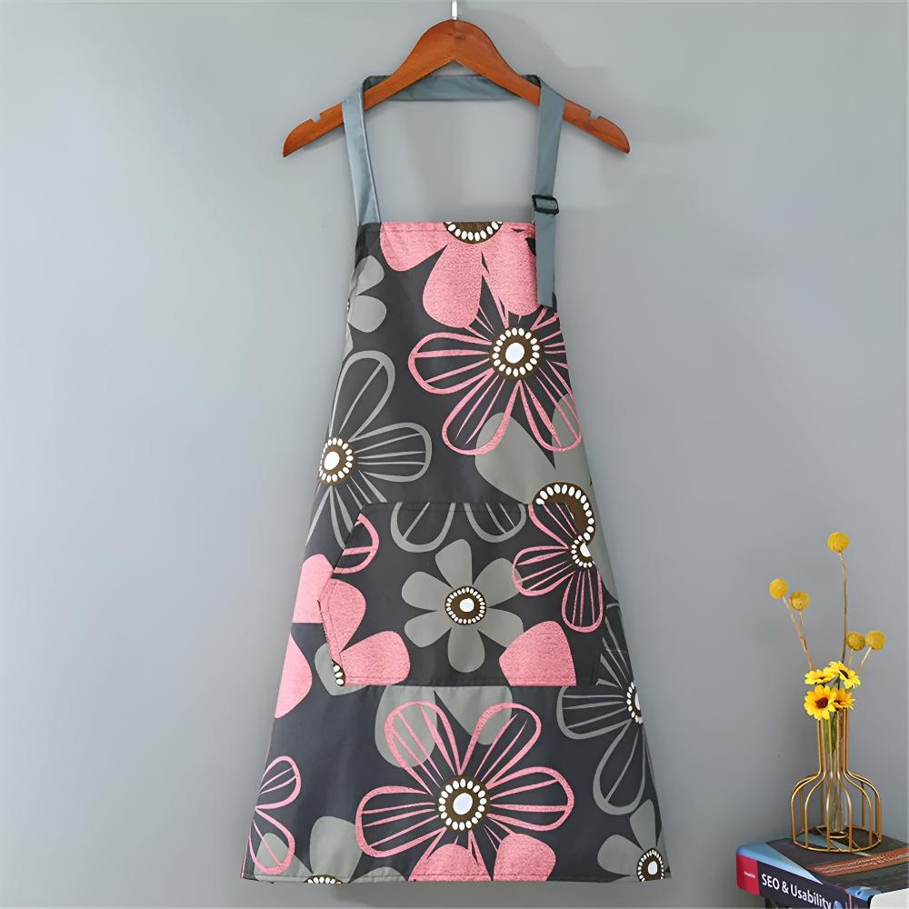 Velzora - Tablier de cuisine en coton enduit à imprimé floral vintage | Velzora