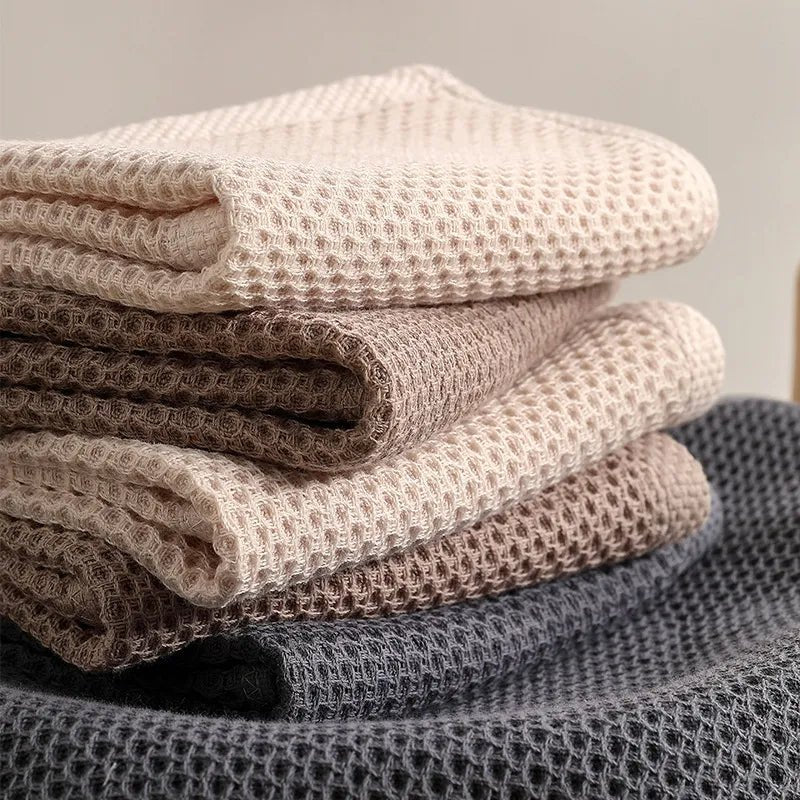 Velzora - Lot de 6 torchons en coton gaufré – Tissage absorbant texturé | Velzora