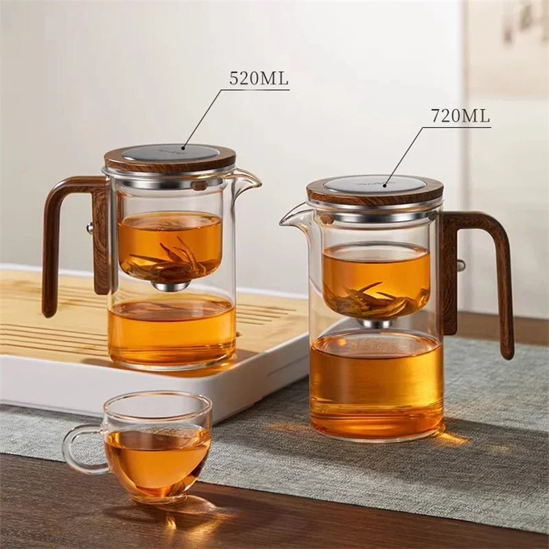 Velzora - Théière en verre borosilicaté – Infuseur acier et poignée bois | Velzora