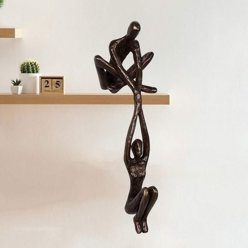 Velzora - Sculpture décorative cœurs enlacés en résine | Velzora