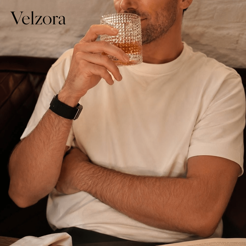 Velzora - Verre à whisky texturé rotatif en verre soufflé | Velzora
