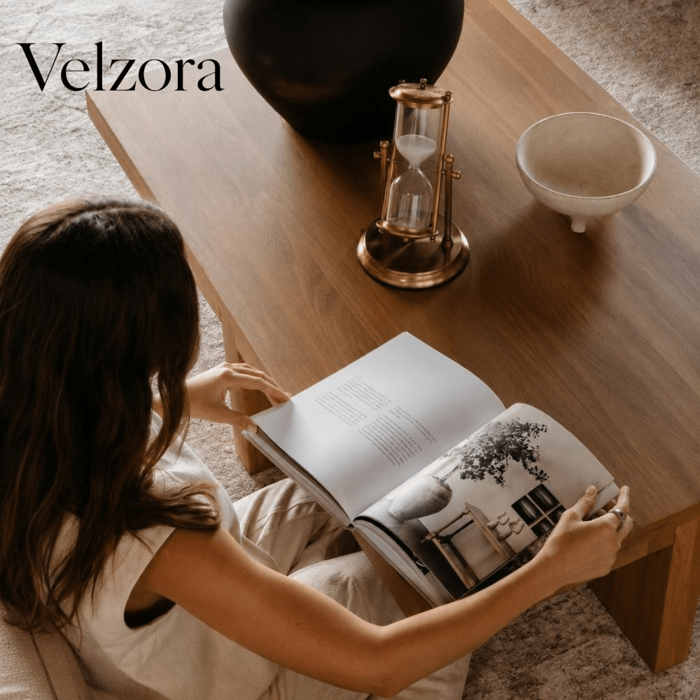 Velzora - Sablier décoratif en laiton antique et sable violet | Velzora