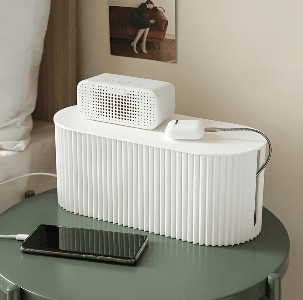 Velzora - Boîte de rangement pour câbles en plastique nervuré minimaliste | Velzora