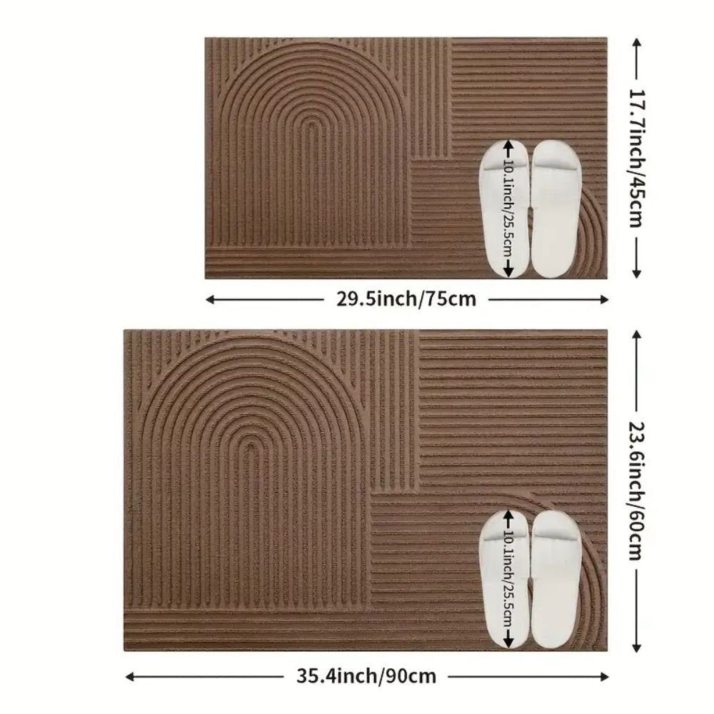 Velzora - Paillasson absorbant à lignes courbes en microfibre | Velzora